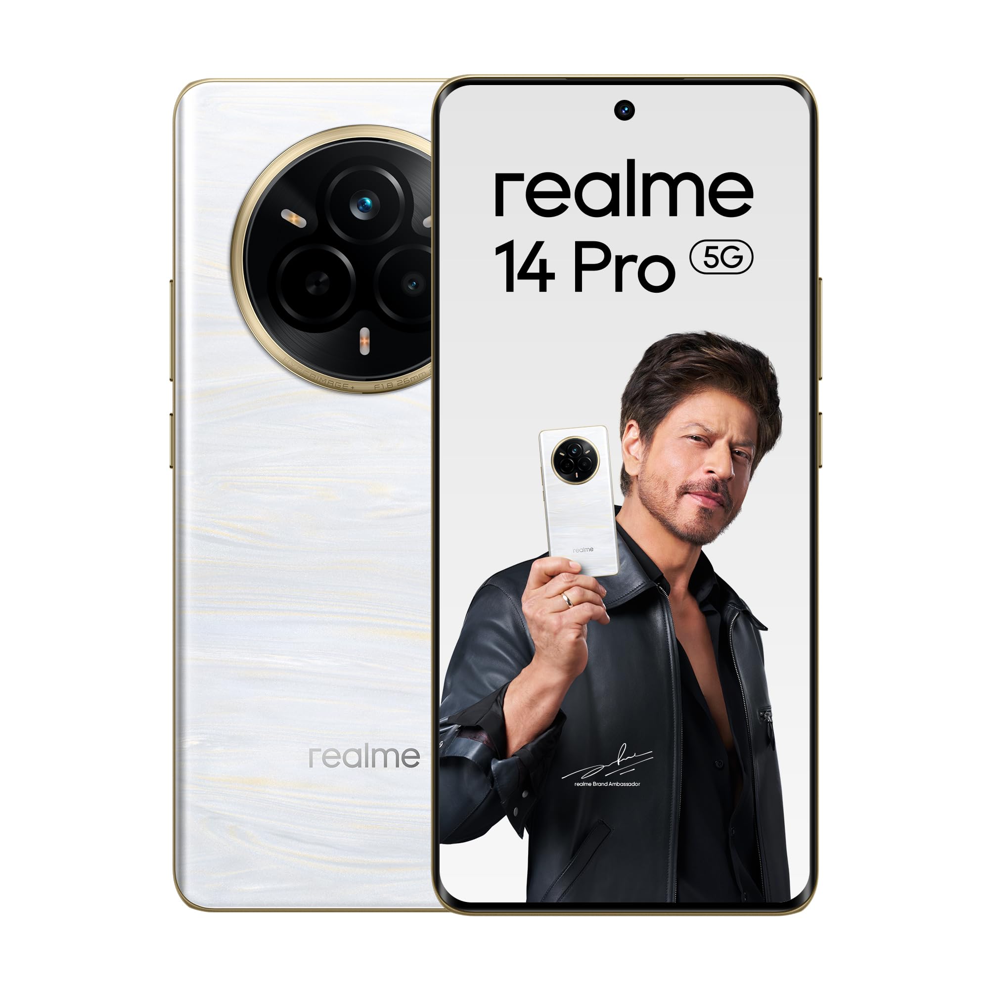 realme 14 Pro 5G Smartphone 8+128GB Pearl White, 6.77-inch